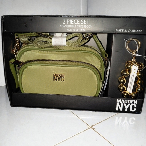 Madden Nyc Handbags - Madden NYC Olive Crossbody Bag and Keychain Set